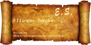 Ellinger Sándor névjegykártya