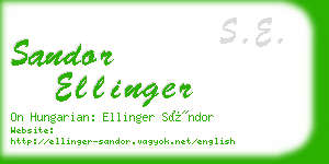 sandor ellinger business card